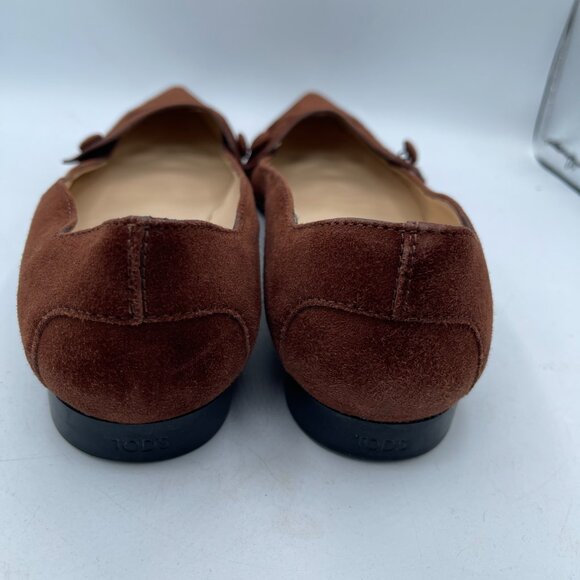 Tod's Women's Brown Suede Flats - Picture 4 of 10